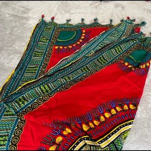 Red Dashiki African Print Wrap